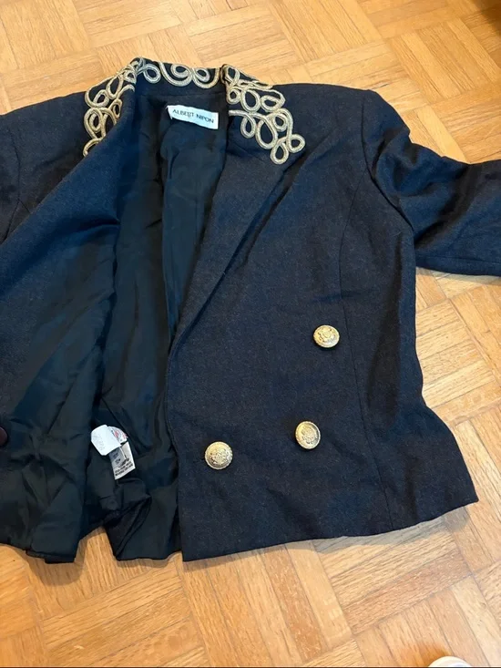 Albert Nipon Double-Breasted Embellished Collar Jacket - Picture 10 of 15